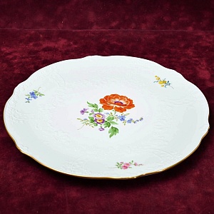 Большое Сервировочное Блюдо - Тарелка «ЦВЕТЫ», Фарфор MEISSEN Германия - 1985 год.