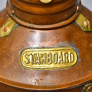 Старинный Медный Керосиновый «Сигнальный Корабельный Фонарь», Англия начало ХХ века.