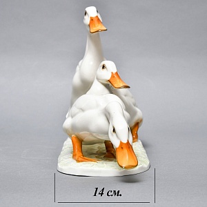 Большая Коллекционная Фарфоровая статуэтка «Три белые утки», Hutschenreuther Германия.