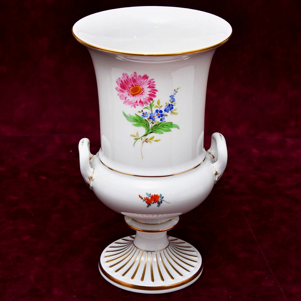 Антикварная Коллекционная Кратерная Фарфоровая Ваза MEISSEN, Германия - первая половина ХХ века.