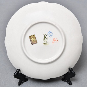 Авторский Чайный сервиз на 4 персоны «Лимоны», фарфор, ручная роспись, Гжель Россия -2000 г..