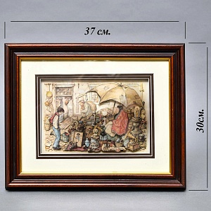 Объемная Картина - Панно в технике 3D декупаж «Лавка старьевщика», 70-е годы ХХ века.