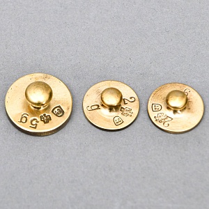 Большой Антикварный Набор Латунных Гирь и разновесов - 13 штук, Германия начало ХХ века..