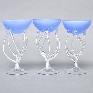 Авторские Стеклянные Фужеры для шампанского - Креманки, Италия вторая половина ХХ века.