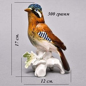 Птица - Фарфоровая статуэтка «Сойка», Karl Ens Германия, первая половина ХХ века.