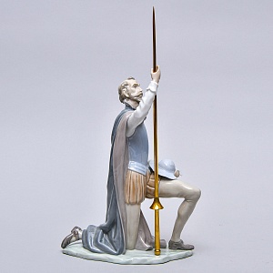 Коллекционная Фарфоровая статуэтка «Дон Кихот с копьем», Lladro Испания, 1984 - 1989 годы. 