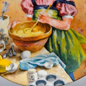 Коллекционная Фарфоровая Тарелка «День девочки Бекки. Приготовление маффинов», RECO США - 1986 год. 