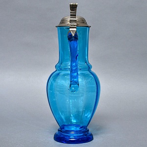 Антикварный Стеклянный Набор Кувшин + Стаканы «Аквамарин» Германия - 30-е годы ХХ века.