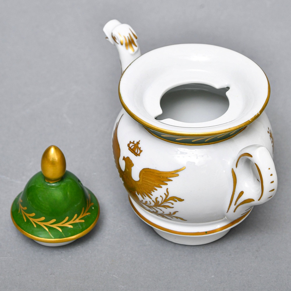 Антикварный Заварочный Чайник на подставке «Золотой орел», Франция - первая половина ХХ века. 