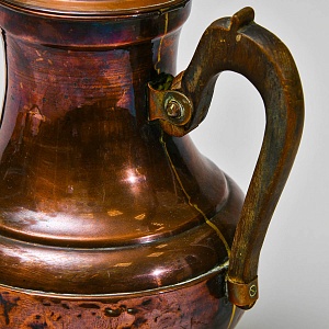 Декоративный Антикварный Медный Кофейник - Чайник, Бельгия 20 -е годы ХХ века.
