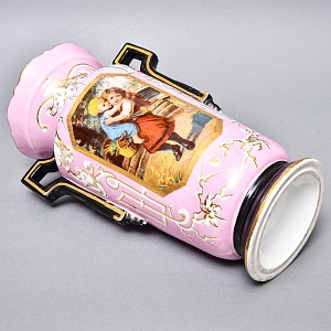 Редкость! Антикварные Парные Фарфоровые Вазы «Мгновения детства», Франция, конец XIX века. 