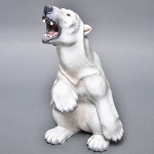 РЕДКОСТЬ! Большая Фарфоровая статуэтка «Белый медведь», Dahl-Jensen Дания, середина ХХ века.