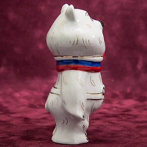 Фарфоровая статуэтка «Олимпийский Мишка в Сочи», «Красный фарфорист» Чудово, Россия -2012 год. 