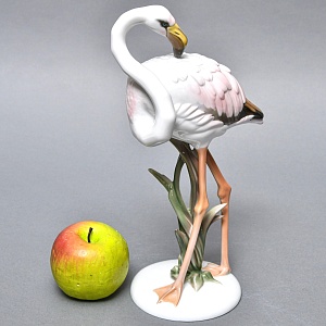 Редкая! Большая Коллекционная Статуэтка «Птица Фламинго», Фарфор ROSENTHAL Германия, 1974 - 1982 годы. 
