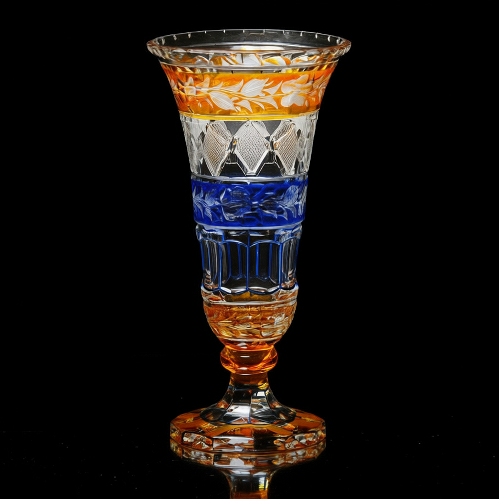 Редкость! Антикварная Хрустальная Ваза, JOSEPHINENHUTTE, Германия 1915 -1925 гг.