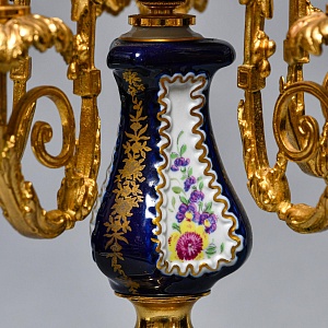 Редкость! Большой Фарфоровый Канделябр - Подсвечник на 6-ть свечей, Giulia Mangani Италия, середина ХХ века. 