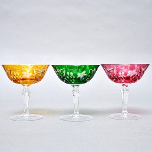 Редкость! Набор Хрустальных Фужеров для Мартини или Шампанского серия «Виноград», NACHTMANN Германия 60 гг. 