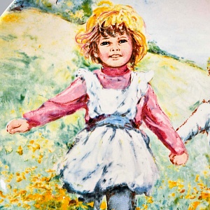 Коллекционная Фарфоровая тарелка «Детство. Дети на лугу», Wedgwood Англия - 1982 год. 