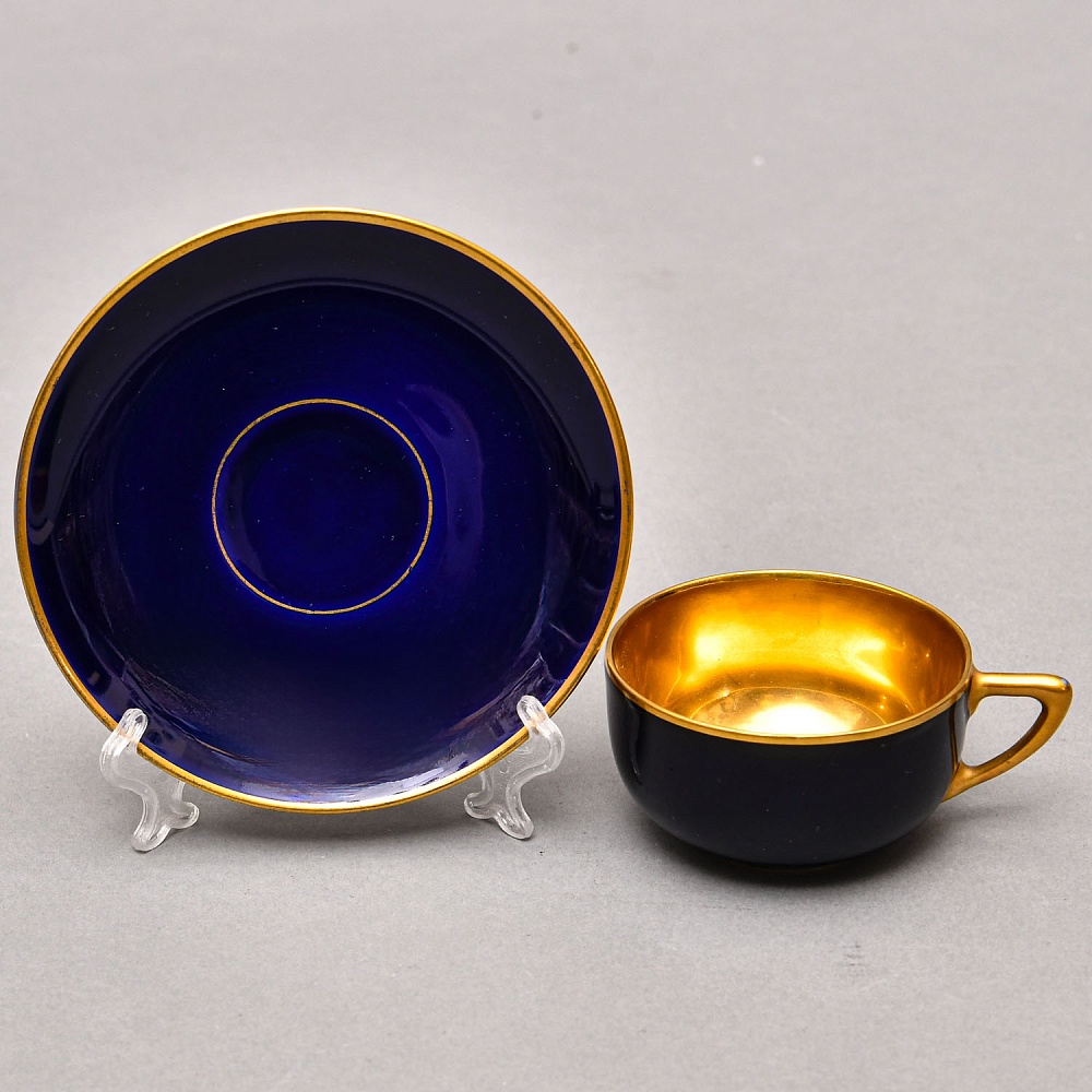 Антикварная Фарфоровая Кофейная Пара «Золото ночи», ROSENTHAL Германия - 1922 год. 