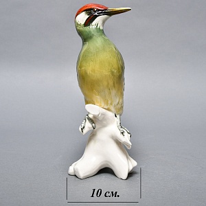 Птица - Фарфоровая статуэтка «Зелёный Дятел», Карл Энс / Karl Ens Германия, первая половина ХХ века.