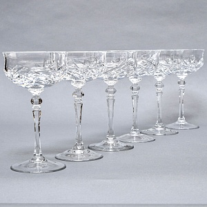 Редкость! Хрустальные Креманки - Фужеры для Шампанского WMF Cristal Cabinet, Германия конец 60-х гг.