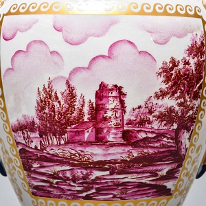 Коллекционные Парные Фарфоровые Вазы в стиле Ампир, Giulia Mangani Италия, середина ХХ века. 