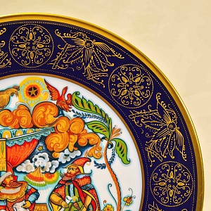 Редкое! Коллекционное Блюдо - Тарелка «Мифы, сказания. Золотой Петушок» Фарфор Hutschenreuther, Германия-1980 год.