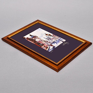 Авторская Коллекционная Картина - Рисунок «Старый Город - Прага», Чехия конец ХХ века.