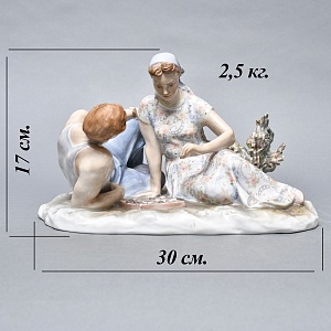 Большая Коллекционная Фарфоровая статуэтка «Затянувшаяся партия», ДФЗ Дулево Россия. 