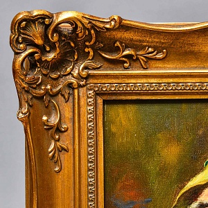 Картина - Портрет «Старый охотник с трубкой», Доска, Масло, Германия -1967 год.