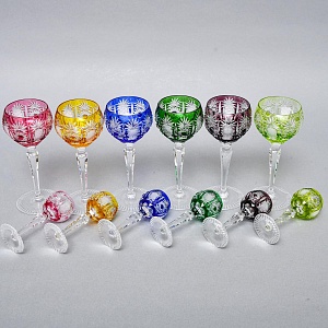 Набор Бокалы + Рюмки серия «PARIS» Хрусталь, JOSKA BODENMAIS Германия, 60 -е годы ХХ века.