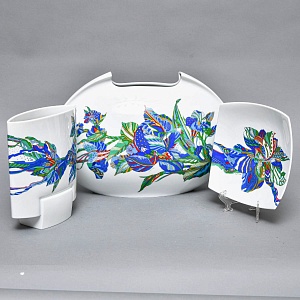 Декоративный комплект - Две Вазы и Блюдо из коллекции TASCA, Фарфор Rosenthal Германия, 80-е годы.