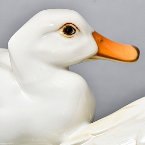 Большая Коллекционная Фарфоровая статуэтка «Три белые утки», Hutschenreuther Германия.