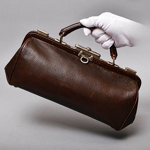 Старинная Дорожная Сумка - Саквояж, кожа, Западная Германия начало ХХ века.