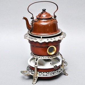 Редкость! Старинная Керосиновая Горелка - Плитка - Керогаз с Чайником, GEORG HALLER Германия -30 гг.