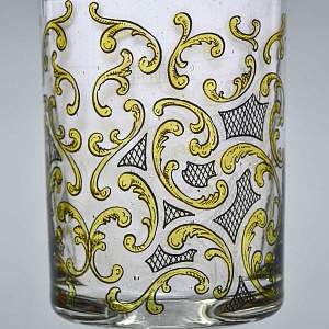 Редкость! Антикварный Стеклянный Бокал - Кубок для Вина «Воины - Охотники», Германия конец XIX века. 