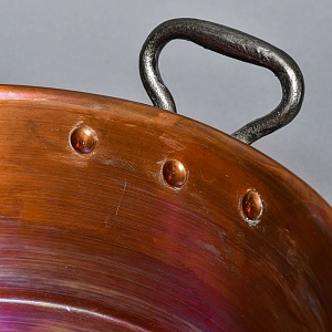 Французский Медный таз для варки варенья на 9 литров, вторая половина ХХ века.