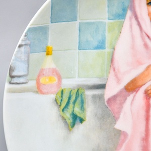 Коллекционная Фарфоровая Тарелка «День девочки Бекки. Купание», RECO США - 1986 год. 