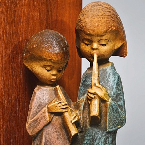 Букенды - Держатель - Ограничитель - Подставка для книг «Маленькие Музыканты», Дерево Германия - 60 гг.