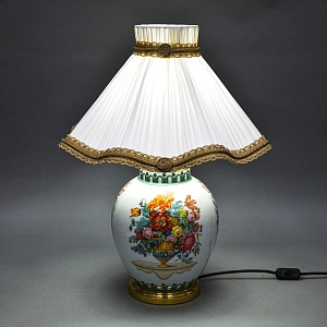 Настольная Электрическая Лампа - Светильник «Цветущий Сад» Фарфор Kaiser, Германия 80 -е годы ХХ века. 