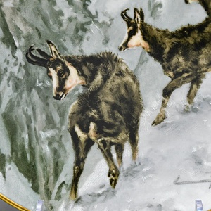 Коллекционная Фарфоровая Тарелка - Блюдо «Дикая Природа. Горные козлы зимой», KAISER Германия. 