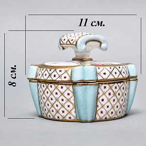 Антикварная Шкатулка - Бонбоньерка «Цветочная нежность», Фарфор Edme Samson et Cie Франция.