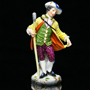 Антикварная Фарфоровая Статуэтка «Придворный садовник», Meissen, Германия, конец XIX — начало XX века.