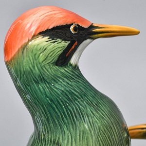 Большая Фарфоровая Статуэтка «Пара птиц - Зелёный Дятел», Карл Энс / Karl Ens, Германия.