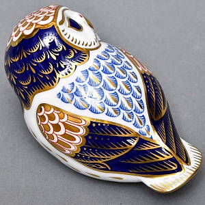 Коллекционное Пресс - Папье, Фарфоровая Статуэтка «СОВА», Royal Crown Derby, Англия, 80-е гг. 
