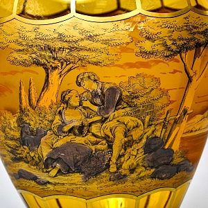 Большая Авторская Коллекционная Ваза «Свидание», Хрусталь OERTEL & Co, Богемия.