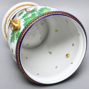 Большое Фарфоровое Кашпо - Ваза с ручками «Руины у озера», Giulia Mangani Италия.