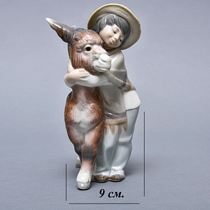 Коллекционная статуэтка «Мальчик с осликом», Фарфор Lladro Испания, 1971 - 1974 годы.