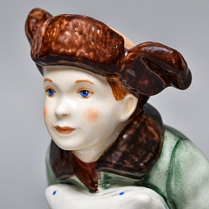 Авторская Коллекционная Фарфоровая Статуэтка «Дворовый Хоккей - Вратарь», Россия.