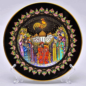 Коллекционная Тарелка «Золотой петушок» из серии «РУССКИЕ СКАЗКИ», Heinrich Villeroy&Boch Германия, 80-е годы ХХ века.